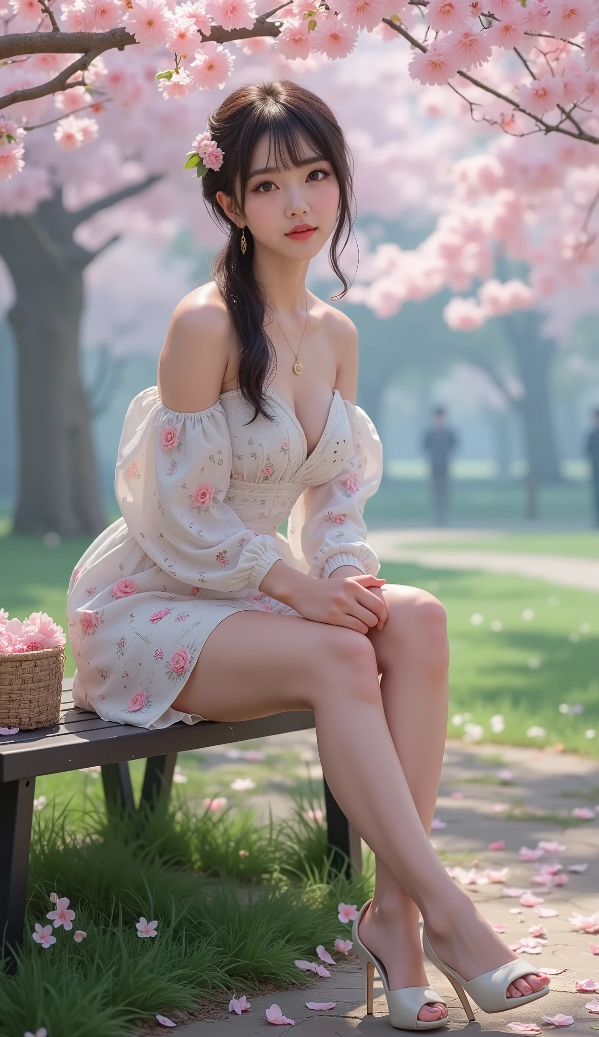 Smile posture,
(raw photo,8k,photorealistic:1.3),(masterpiece, best quality), (from below), 35mm shot, looking at viewer, highres,
((a girl, solo)) , (detailed beautiful face, beautiful detailed pink eyes, detailed perfect skin),
((flat chest)), high ponytail contorted, eyes visible through hair, (blush), wet hair,
sitting, white|black kimono, topless, (leg crossed) , arms behind back, water, hair ornament, lace trim,