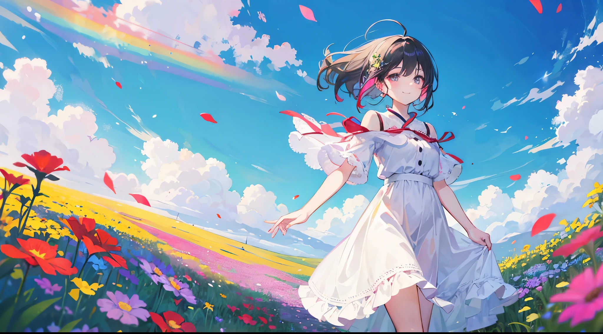 ((highest quality)),(Ultra-high resolution),(Very detailed),(Detailed Description),((The best CG)),(A masterpiece),Ultra-precise art,Amazing drawing art,(Art with precise detail:1.5), From spring to summer, breath of life, 
