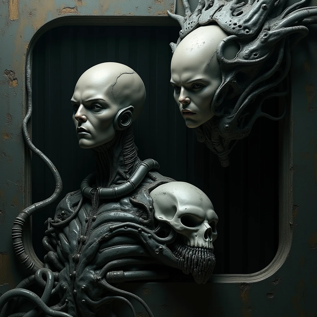 (3D rendering:3.1) in (medium full shot:3.1) of lot of characters from a movie for (Galaxy of Horror), inspired by Zdzislaw Beksinski and Hans Bellmer, futuristic apocalypse, stalenhag, metal album cover, gwar, heavy metal band promo, (with Creepy, Sci-Fi, Fantasy and Horror:2.9) retro sci fi, Horror movie, very detailed body, moody, epic, shot on Kodak Vision3, (intricate details:2.4), (hyperdetailed:3.1), (8k resolution:3.1), (high detailed:4.1), lot of detailed, high quality, soft (cinematic:3.3) light, dramatic atmosphere, atmospheric pespective, (impactful art:2.8), rich colors, (3D rendering:3.1)