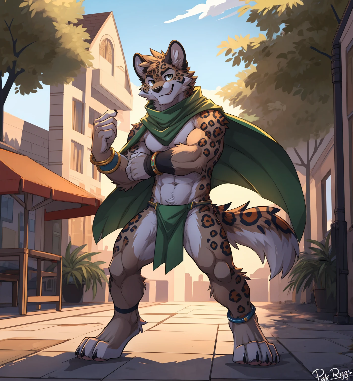 Epic Zootopia Adventures Character Zootopia Corpulent Kid, Anime style, full body image, neighborhood style, in Zootopia Steps Weight gain progress, full body pic (obese, strong legs and arms), zootopia citizen kid, He is a obese Glotton, He is using protein to grow and fatten, Zootopia city, detailed face, detailed eyes, high resolution, detailed hands, detailed body No lighting deep shadows, masterpiece, high quality, Empty, Solitary, Obese teenager hairy, hairy, Fat teenager, hyena, Only has spiky brown hair on head, collar, Brown eyes, goggles, Black loincloth, green scarf, Elbow pads, Knee pads, masterpiece, muscles, Detailed hands, Delicate face, delicate eyes, Detailed body, Flat body, paw, high resolution, Metal bracelet on wrist, metal handcuffs on ankles, No shirt, No underwear, Crowded city, night, Lean forward, Kenkert's art