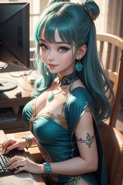 best quality,4k,8k,highres,masterpiece:1.2),ultra-detailed, extremely detailed eyes, extremely detailed body, (large masterpiece digital art), (detailed manga illustration), (detailed line art), ((perfect anatomy)), (intricate details:1.3), (ultra-detailed:1.3), (illustration:1.3), (sharp focus:1.3), (natural lighting:1.05), (vivid colors:1.3), (masterpiece), (best quality:1.4), (perfect anatomy:1.4), high quality, expressive eyes, full body, detailed face, beautiful face, perfect face, 1 girl, large breasts, black hair, curly hair, wild hair, detailed hair, white dress shirt, black pants, pale skin, sapphire-blue eyes, demon, blue halo, sheep horns, curled horns, (horizontal pupils), sexy face, pointy ears, splash art, the demon girl, curvy, sitting in an office chair at a desk with feet on desk, black high heels, cinematic lighting, dramatic atmosphere, Atey Ghailan, Jeremy Mann, Greg Manchess, Antonio Moro, trend in ArtStation, trend in CGSociety, Intricate, High Detail, Sharp focus, dramatic and photorealistic painting art by Midjourney and Greg Rutkowski, Jeff Bridges, ((cartoon style)), Marvel Cinematic Universe style