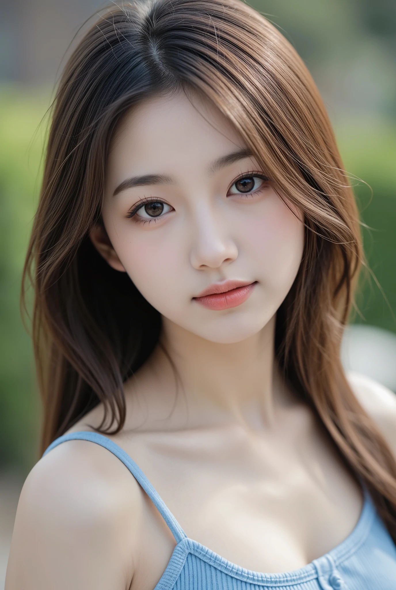 1 girl, (highest quality:1.4), (super detailed), (detailed light), (Highly detailed beautiful face), wonderful face and eyes, brown hair, brown eyes, Beautiful sheer lace details, beautiful breasts, Highly detailed CG integrated 8k wallpaper, High resolution raw color photos, professional photos, dynamic lighting, (((Bokeh))), Depth of bounds written,