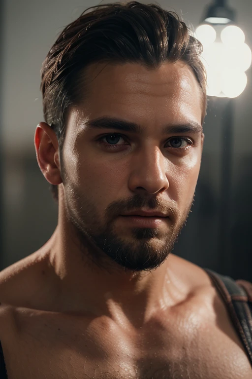 young chris evans he is looking directly to the center of lens camera shirtless handsome face
In Realistic
realistic face, stunning model, serene look, subtle smile, matte texture, octane render, full body shot fashion editorial photography, all black room studio background, flashing light on the face ultra photorealistic + Hasselblad H6D + high definition + 8k + cinematic + color grading + depth of field + photo-realistic + film lighting + intricate + realism + maximalist