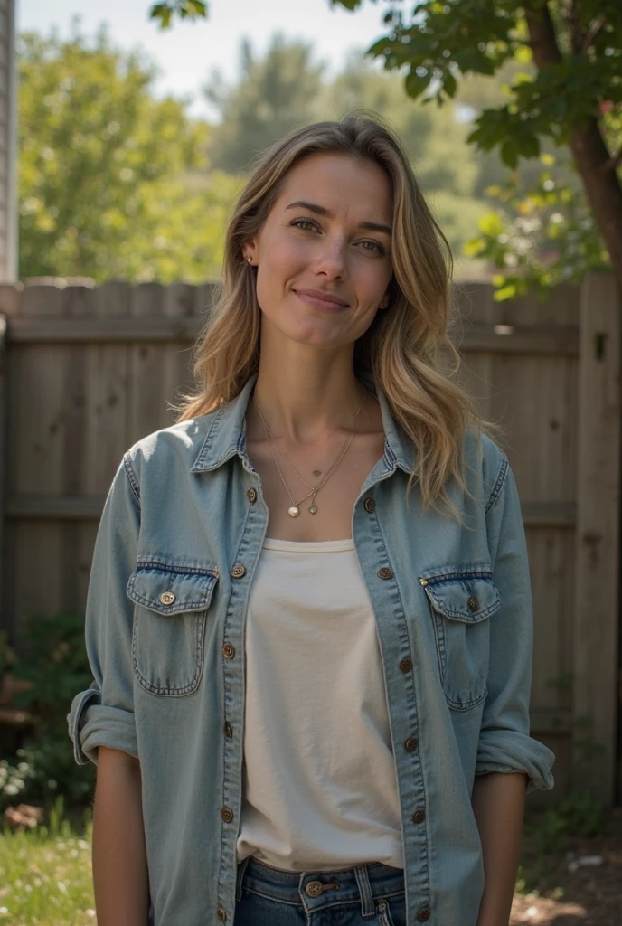 smiling woman with long hair and a white shirt with a pooka shell necklace around her neck, wearing chuck taylors with ripped black jeans, this person does not exist, perfect human female specimen, sophia bush-rebecca demornay-natasha henstridge-juno temple-kristen wiig-leslie bibb-jennifer garner-jamie lynn spears-mandy moore-dianna agron-eva saint-kim dickens merged, entire body visible, full body, hyperrealistic, best quality, 8K, real human skin, masterpiece, extremely intricate, medium closeup, detailed eyes, detailed face, detailed body, exaggerated features, pronounced features