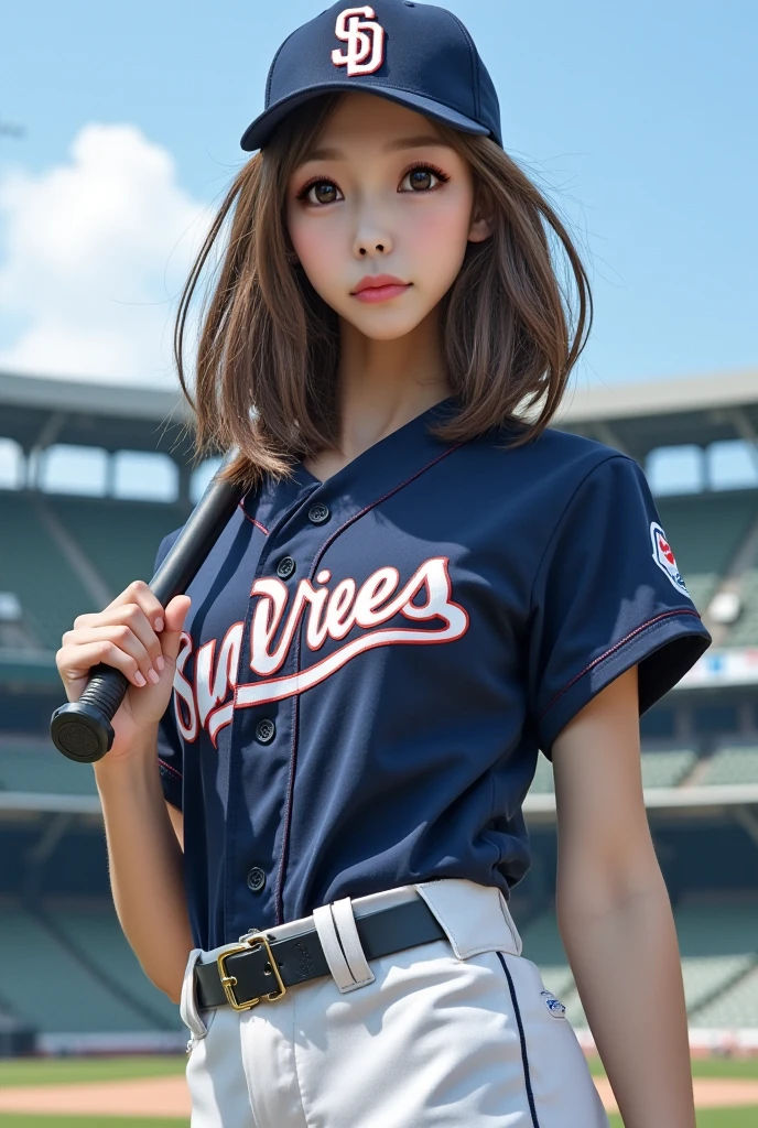 masterpiece、Highest quality、Very detailed、An illustration、Beautiful details、One Girl、cute、Detailed landscape、Library Background、Beautiful Hairstyles、Perfect ???????:1.4,4K resolution,((Baseball uniform)),Smiling,(Ultra-realistic), (最高のAn illustration), (Increase the resolution), (8K), (masterpiece), 1 girl, ((The front hair is up)), Slender body, (Slender girl),(Slim girl),Virtual Girl Lynn,Turning back and facing away,Wearing a baseball hat