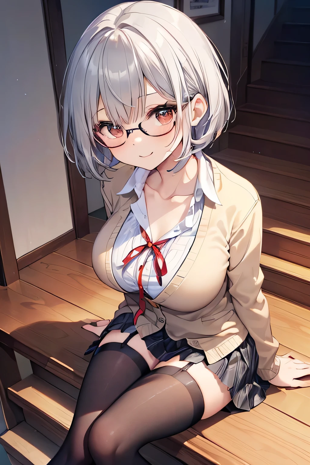 short hair, , blonde)、((beige cardigan、navy pleated mini skirt、white blouse))、double、long eyelashes 、Rubbing your own breasts、soft breasts、(luxury hotel、on the bed)、 (best quality,high resolution, realistic, highres, 1girl nsfw) ,slender body,vagina sex,missionary,orgasm face,sweat,saliva,,large breasts,cum in pussy,(girl trembling with sexual climax)、sweating、back bridging、swaying breasts、(((heart pupil)))、opening a big mouth、sticking out tongue、Ahegao