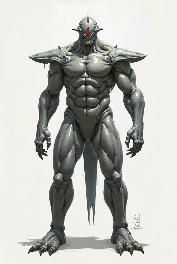 Gere uma imagem arte de anime  de um monstro grande , extramente musculoso, cabelos arrepiados orelhas longas , muito amedrontador, a imagem tem que ser estilo anime