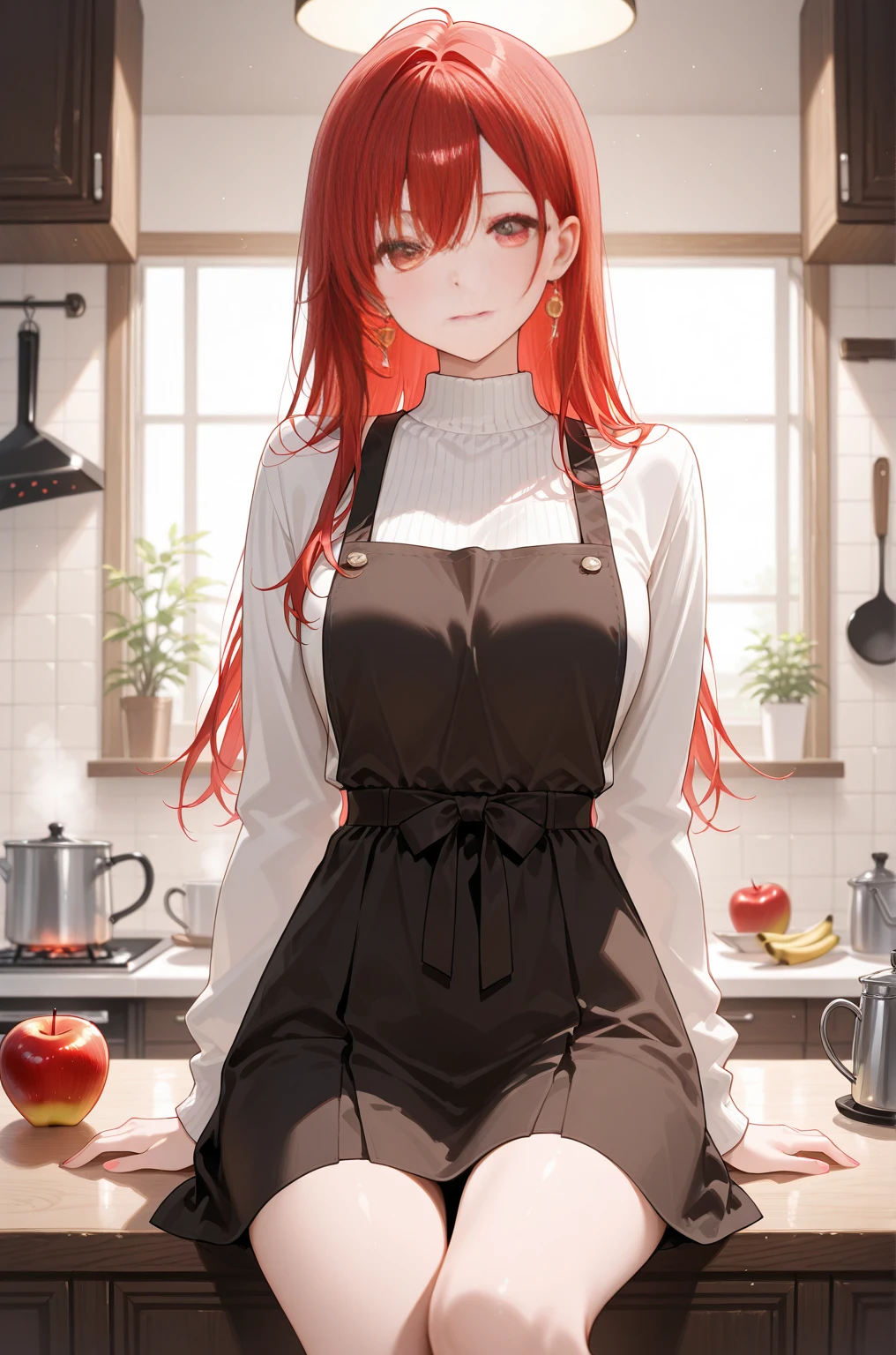 ((Highest quality)),(超High resolution),(Very detailed),(Detailed Description),((The best CG)),(masterpiece),Ultra-detailed art、(Highest quality、8k、32K、masterpiece)、(Realistic)、(Realistic:1.2)、(High resolution)、Very detailed、((Very beautiful face and eyes、Red hair、Loose wavy hair:1.6))、1 female、Tight waist、Delicate body、(Highest quality、Attention to detail、Rich skin detail)、(Highest quality、8k、Oil paints:1.2)、Very detailed、(Realistic、Realistic:1.37)、Bright colors、Beautiful Japanese Women、Detailed face、Smooth Skin、Big Breasts、
"Part-time housewife working at a supermarket、((Light blue polo shirt、Features a simple logo and ribbed collar.。Bottoms are、Khaki Tapered Pants。Please wear a front apron or full-coverage apron of the same color、Shoes are black sneakers))。(Add accessories with a simple belt、This includes、This includes understated jewelry such as wedding rings and simple earrings.)。If necessary, Wear a light cardigan or jacket、(Use a hair band for long hair:1.6)。((Fresh ingredients are everywhere in the background、Food on the shelves、You can see that the products are neatly arranged.))。"