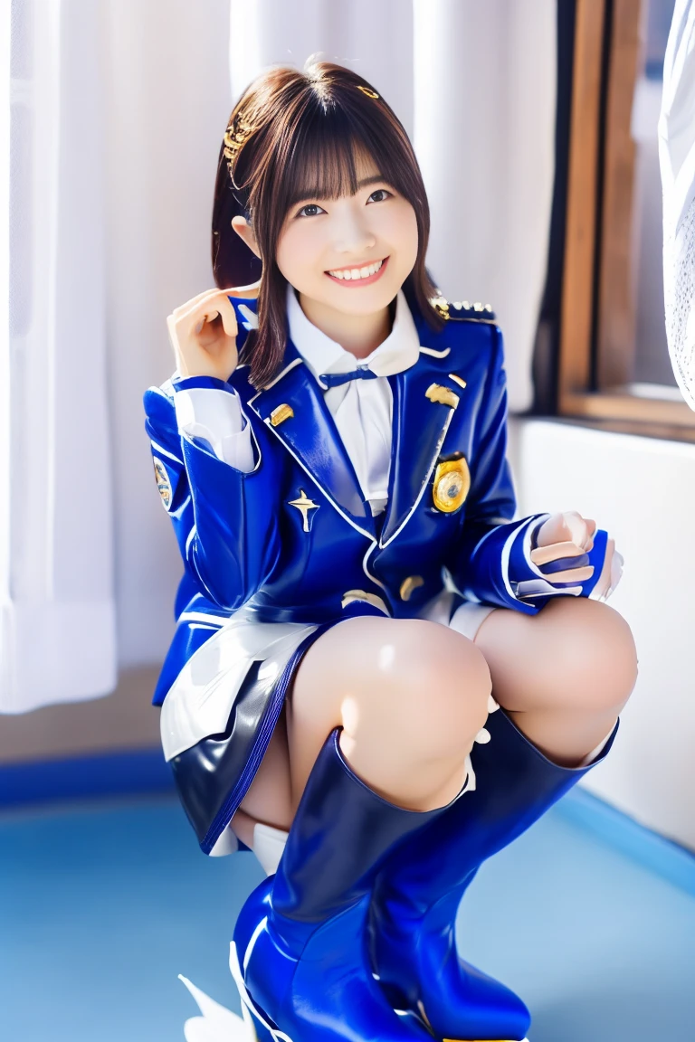 one teenage cute girl in uniform, (masterpiece, best quality:1.2), ultra high res, (photorealistic:1.4), detailed skin, cinematic lighting, friendly, intelligent, conversation engaging, happy, kind, energetic, cheerful, creative, with sparkling eyes and a contagious smile