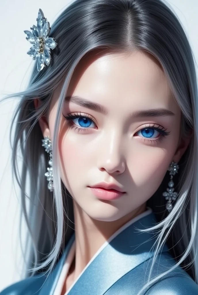 (dark shot:1.1)(absurderes、hight resolution、ultra-detailliert)、1、a matural female、white hair、length hair、bluntbangs、blue eyess、doress、long-sleeve、Finely detailed eyes and detailed face、intricate-detail、BREAK Mosaic Art、small pieces、colorful tesserae、complex pattern、Tiled design、durable surfaces、Old-fashioned technique BREAK macro photography、extreme close - up、intricate-detail、magnified textures、Stunning clarity、Hidden beauty、Immersive perspective break、 artisanal creations、Handmade products、unique designs、intricate detailes、Creative expression、skilled craftsmanship