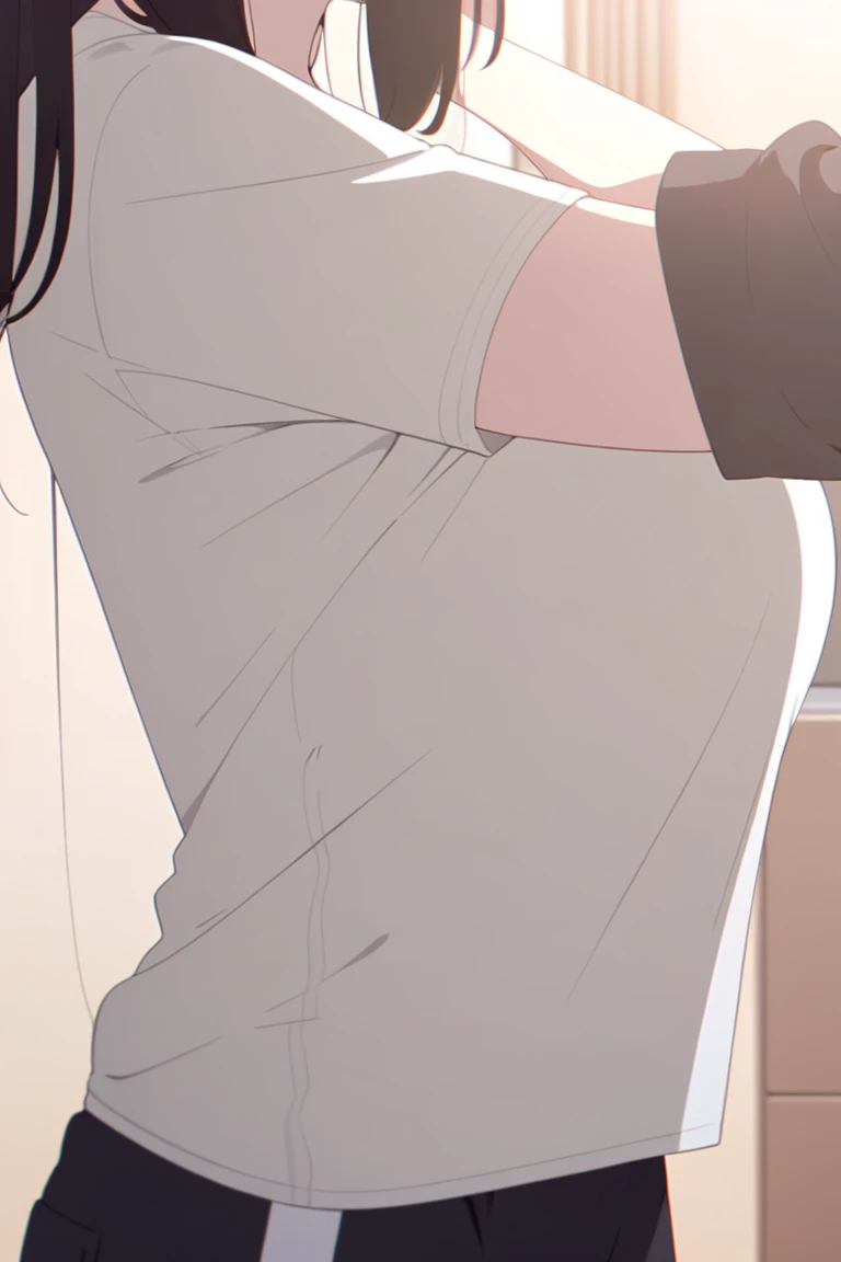 ((highest quality)), ((High resolution)), ((In detail))、flat chest、(Detailed finger shapes)、((back))、((back))、black hair、(detailed pussy)、(detailed pussy)、(blush)、(blush)、(((Very embarrassed)))、(((Very embarrassed)))、(young body)、(young body)、Very short height、Very short height、((Light pink))、((Young pussy))、1 person、thin body
