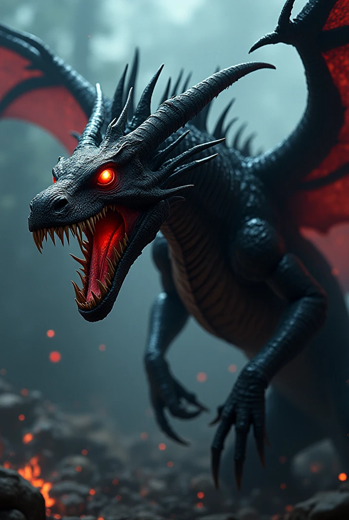 detailed hyperrealistic dragon, extremely detailed dragon, highly detailed dragon, intricate dragon scales, dragon muscular body, dragon claws, dragon sharp teeth, dragon glowing eyes, dragon fire breath, dragon spreading wings, 8k, highly detailed, photorealistic, cinematic lighting, dramatic lighting, vibrant colors, epic fantasy, digital art