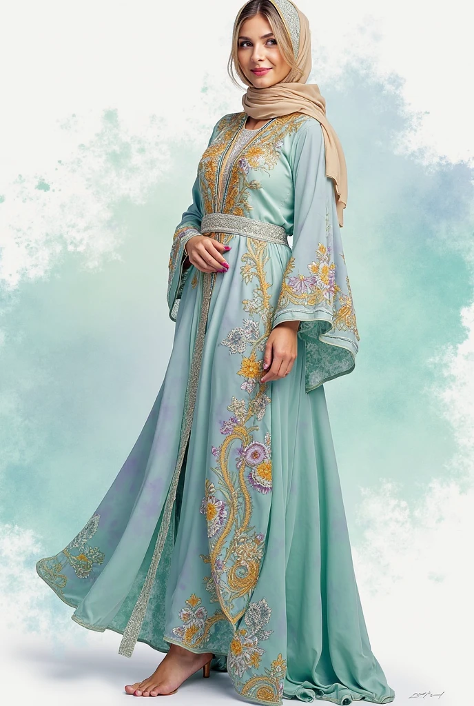 (best quality,4k,8k,highres,masterpiece:1.2),ultra-detailed,(realistic,photorealistic,photo-realistic:1.37),beautiful detailed eyes,beautiful detailed lips,extremely detailed eyes and face,long eyelashes,hijab attire,anime girl:wearing hijab,traditional hijab design,anime-style art,soft and vibrant colors,golden-hour lighting,peaceful garden background,flower-filled garden,emerald-green grass,glowing sunlight filtering through trees,dappled sunlight on hijab,serene expression,gentle smile,kind eyes,modest and confident pose,dainty and slender hands,sparkling eyes under hijab,delicate hijab embroidery,detailed outfit patterns,flowing hijab fabric,breeze gently lifting hijab,touch of cultural fusion in outfit,charming and ethereal appearance,majestic hijab with vibrant patterns,light and airy hijab material,graceful and elegant posture,soft pastel color scheme,subtle blush on cheeks,warm sunlight illuminating the hijab,eye-catching accessories,gentle breeze rustling the hijab,peaceful expression on face,subtle anime-inspired stylization,delicate hair strands peeking from hijab