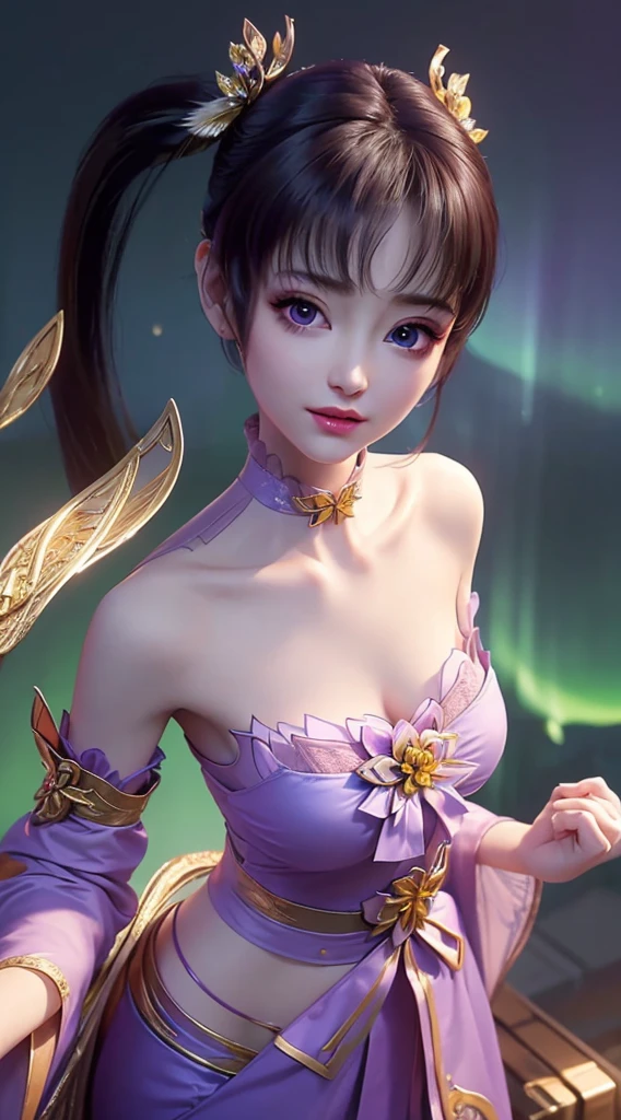 sexy Thai model who controls poison、beautiful smile、lipgloss、dramatic makeup、look at the camera、full body Esbian、、sparkling poisoned enchanted flower costume、、、、shiny sparkling colorful short hair、secrete poison、skull hair accessories、detailed tights、shiny sparkling dark magic forest background
