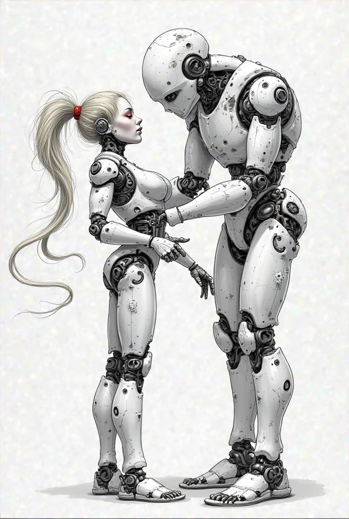8k full body of ballet dancers, athletic silver man, silver skin, (silver skin:1.5), [silverman:man:10,20], (large pectorials:1.2), (long hair:1.4), dance room setting, masculine male face, silver man leans by the woman, ((missionary position)), blonde female, female ballerina, (short curly hair:1.6), (large breasts:1.3), woman lays in bed seductive,watches silver man, ((back view)), beautiful woman background, ballerina wears tutu, silver man wears loincloth, highly detailed, people watching the couple in the background, majestic, digital photography, art by artgerm and ruan jia and greg rutkowski, (masterpiece, sidelighting, finely detailed beautiful eyes: 1.2)