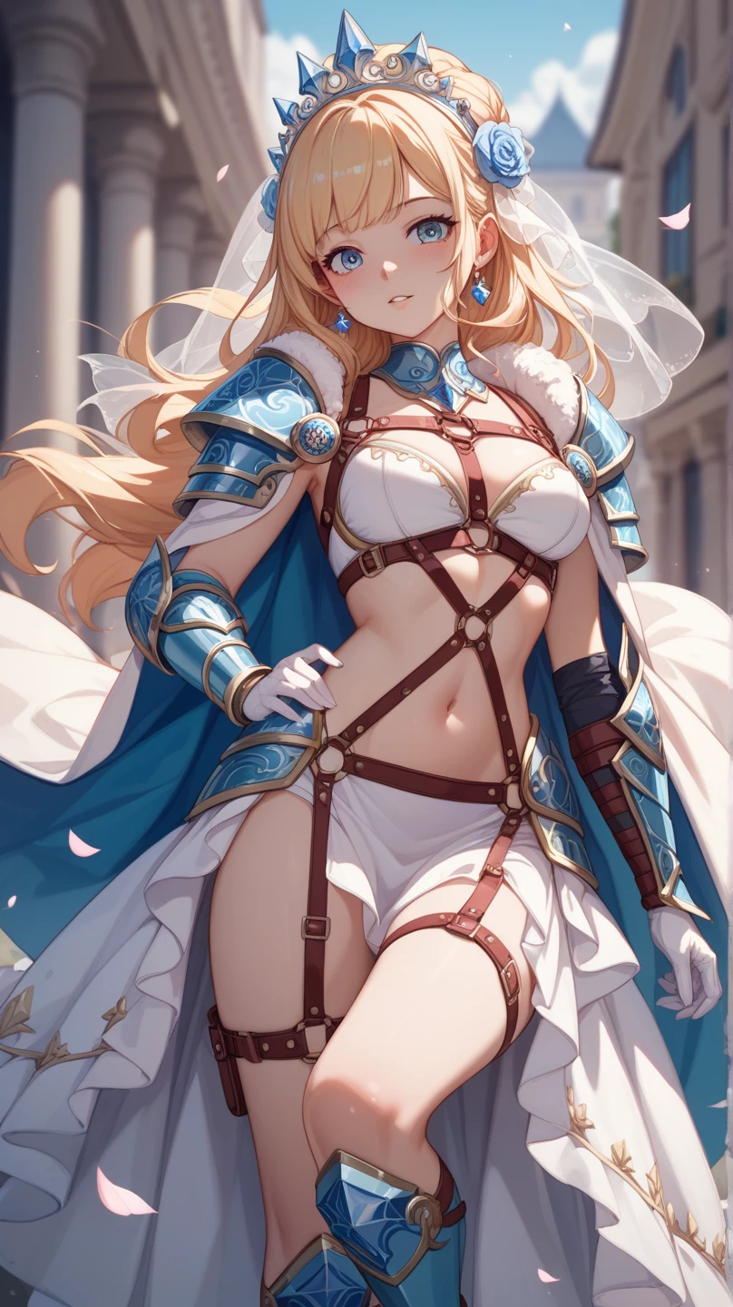 Very beautiful woman、Slender women、(Detailed face)、Realistic Skin、((Holy Knight)), ((Platinum Armor))、((((Extremely detailed and intricately decorated armor:1.1))))、((Delicate photo)),(Girl Astepeace RAW Photo Details:1.25), (Highest quality:1.6), (Ultra-high resolution:1.5), (Realistic:1.75), 8K resolution, Canon EOS R5, 50mm, Absurd, Very detailed,Cinema Lighting,((Fightfield))、((Fight))、(((White Embellished Micro Skirt)))、Thigh-high socks、Shingard、((blonde))、((Curly Hair))、((Drill Hair))、((Wavy long hair,))、Cape、Beautiful Armor、(((Has a huge weapon)))、(In combat)、The wind is blowing、((Symmetrical armor))、((((Blizzard))))、(((Lead a large group of knights:1.2)))、banner、(((Battle Scenes)))、((Browsing Caution:1.2))、((Her blue lace high leg micro panties are visible:1.5)))、((Skirt lift fluttering in the wind:1.4))