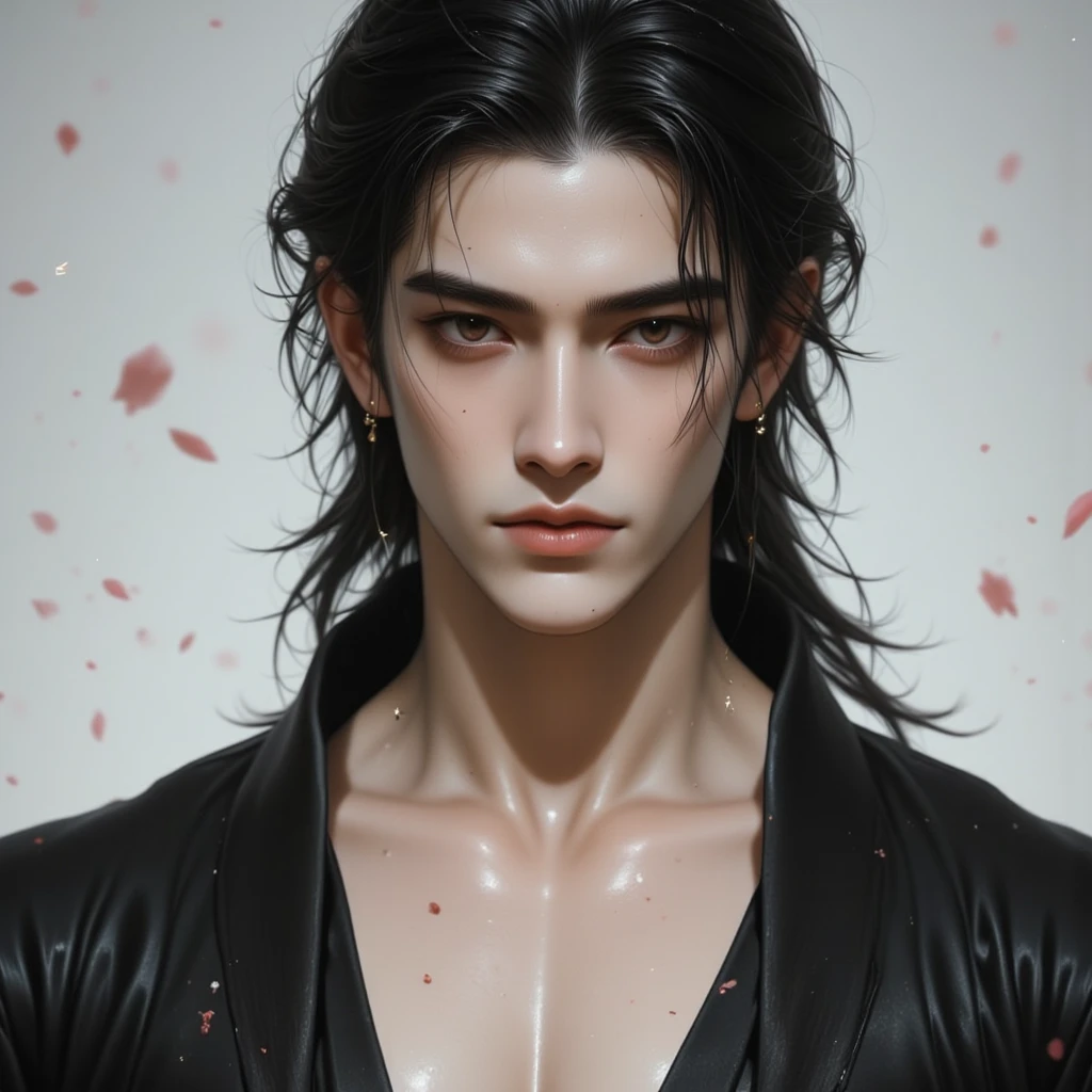 a close up of a person with a tattoo on their arm, handsome guy in demon slayer art, handsome japanese demon boy, beautiful androgynous prince, anime handsome man, delicate androgynous prince, by Yang J, male anime character, handsome male vampire, stunning anime face portrait, male anime style, anime portrait of a handsome man, beautiful male god of death, jung kook, jk, jeon jk, jung kook jeon, jeon jungkook