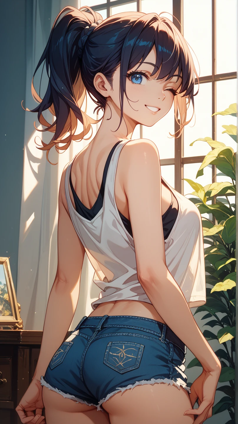 ((Best Quality, 8K, Masterpiece: 1.3)), 1girl, Slim Abs Beauty: 1.3, (Casual hairstyle, Big Breasts: 1.2), Dress: 1.1, Super fine face, Detailed eyes, Double eyelids, smile, Home, Focus