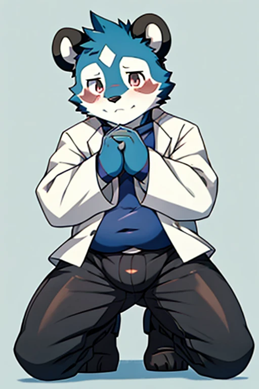 Furry, Furry dragon (anthro), cute fur, eyes black, god of eyes, gray witch hat with black bow, fur all over belly and thigh, artwork, detailded, Perfect artwork, (VOLUMOUS WHITE COAT ON THE NECK), White dragon's tail, Kemono, wearing glasses without rounded lenses, cute thighs, shiny thigh, gray striped silk socks, and black, black and gray striped silk gloves, detailed crotch, no clothing