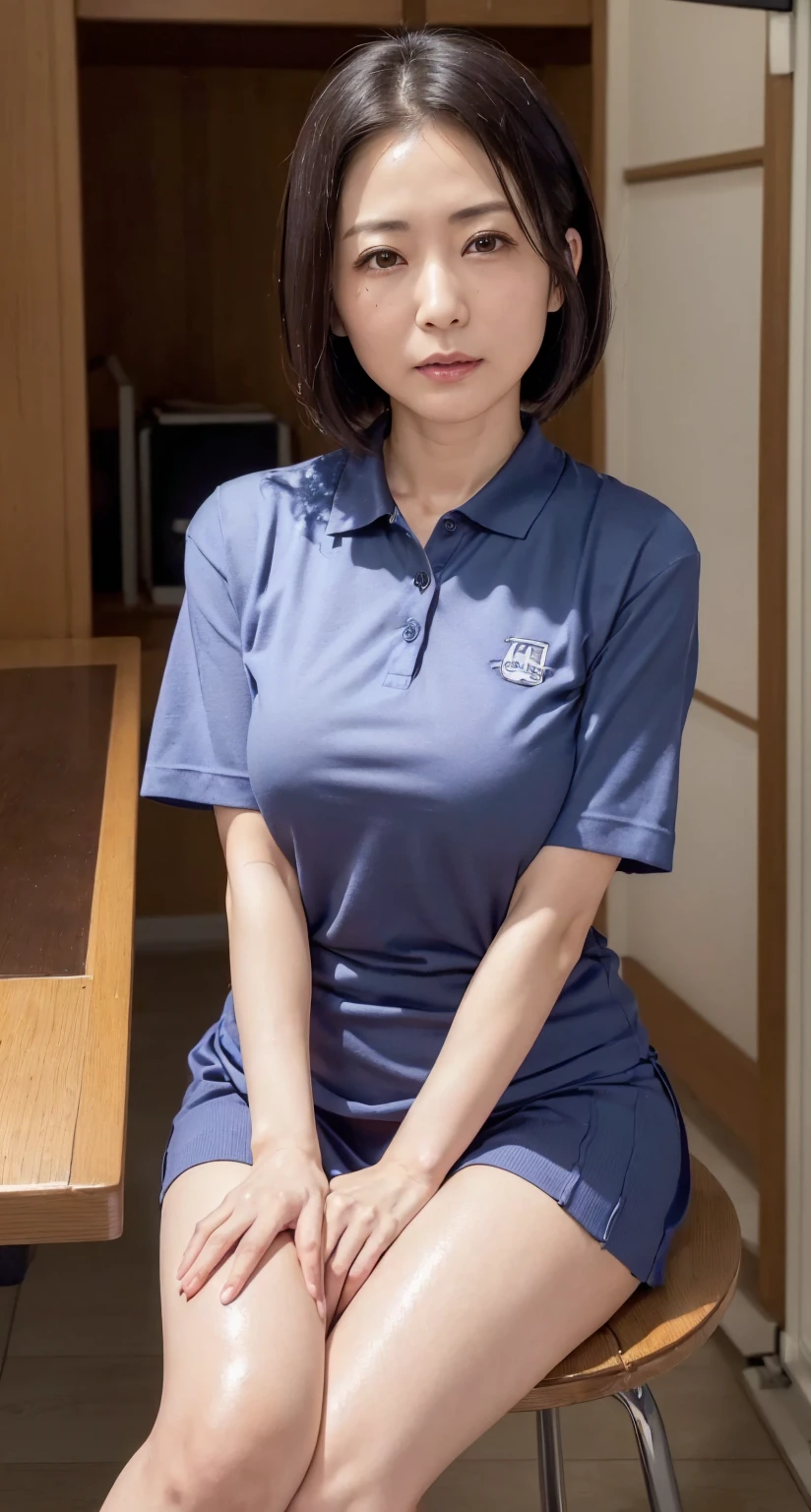 ((office)), lewd smile、(Realistic、Realistic:1.37)、(masterpiece)、(Highest quality:1.4)、(超A high resolution:1.2)、(RAW Photos:1.2)、(Sharp focus:1.3)、(stand:1.2)、elegant、(Whole Body Ezbian:1.2)、(Girl wearing a polo shirt and skirt:1.3)、bangs、((Blonde)), Very cute Japanese girl、(A faint smile:1.3)、(Makes hair shine:1.3)、Short pleated skirt、Shooting from below、Beautiful and delicate eyes、 View your audience、Shooting from an up-angle、Secretly photographing underwear under a skirt、White panties:1.8