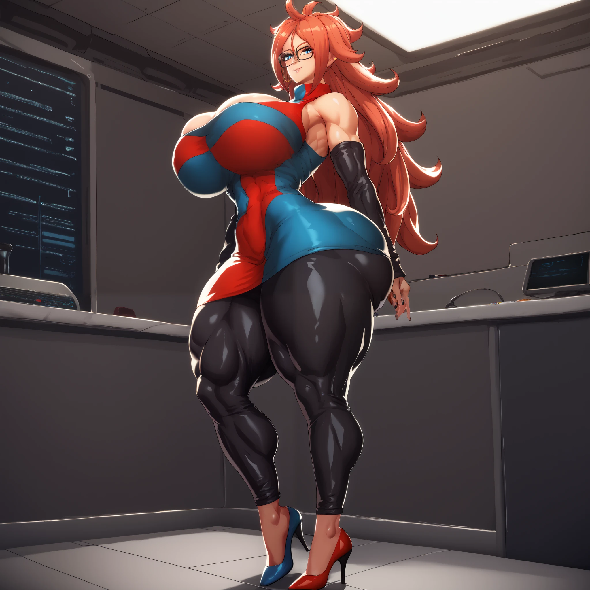 {{{masterpiece}}},{{{highest quality}}}, (huge breasts:1.5), (bent:1.5), (blurry) , (Depth of written boundary), (blurry foreground), (blurry background), (1 girl), (motion blur), (evaluation:safety), (photograph \(moderately\)), Igawa Asagi, 1 girl, alone, long hair, looking at the viewer, big breasts, black hair, gloves, holding, green eyes, blue hair, Are standing, bare shoulders, full body, parted lips, elbow gloves, shiny, high heels, shiny hair, aqua eye, body suit, covered navel, turtleneck, sheath, Fishnet tights, perfect for your skin, shiny clothes, impossible clothes, ninja, unsheathing, purple body suit, covered clavicle, impossible body suit, Strong lower body, strong legs, full body shot, plump body, Erotic manga taste, mature woman, plus size model, thick thighs, strong thighs, Strong calves