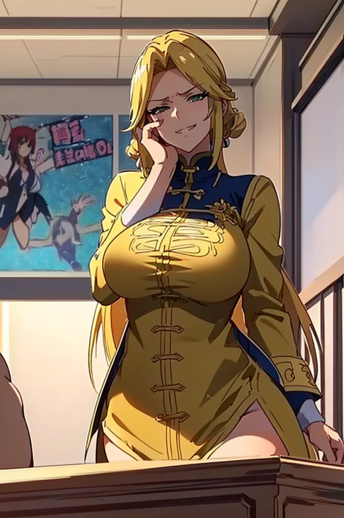 Chica de ojos grandes, kimono, big breasts, (2d line:1.3),