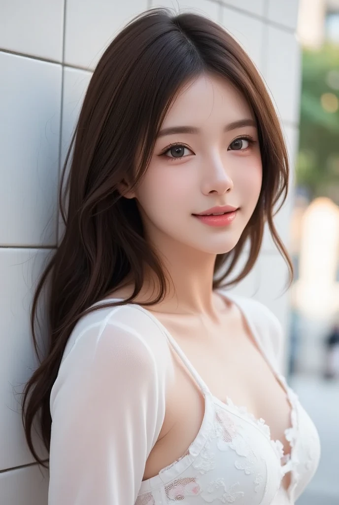1 Girl、Very cute、Great face and eyes、(Highly detailed beautiful face)、(超Real)、(Highly detailed eyes、Highly detailed hair、Highly detailed face、Highly detailed plump lips)、naked、(Off the shoulder)、chest、Upper Body、Sharp smile、(highest quality:1.4)、Raw photo、(Real、Photorealistic:1.37)、Professional photos、Cinematic Light、