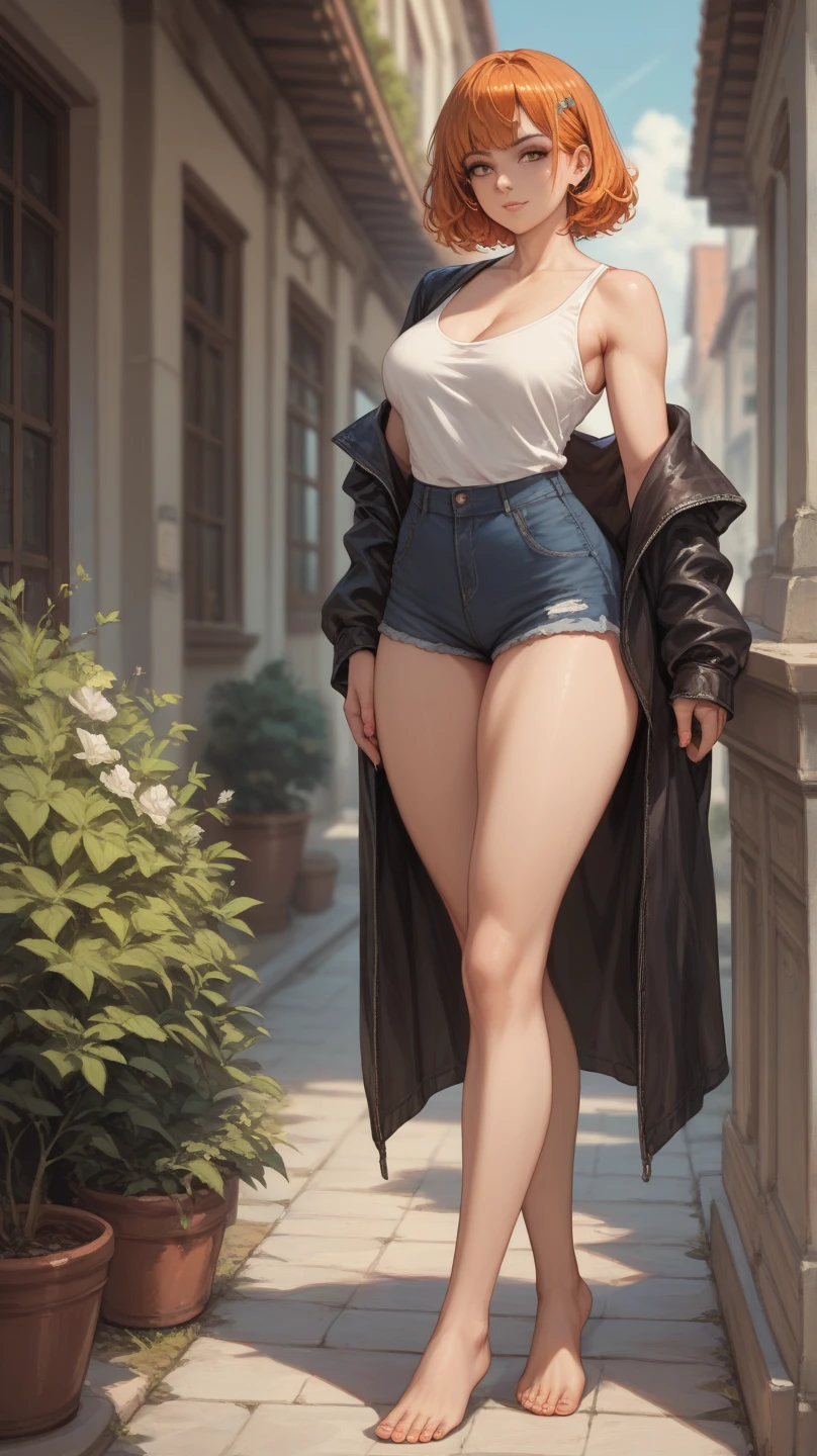 Non-NSFW、Real、(Highest quality), (masterpiece)、Ultra-high resolution、RAW Photos, (upper body), (Tree-lined street:1.5), Fantasy、Looking into the camera、alone、(elemental Sylph:1.1), Beautiful Spirit、Super Beauty, (Mature:1.2), (16years-old:1.2)、Moisturized Skin、Perfect model body、Beautiful Eyes、Big eyes, (brown eyes:1.2)、Inconspicuous tear bags、(slim:1.2)、No bra、Beautiful fingers、Very long hair、highly saturated photos, clavicle, Splash, attractive,skinny, (smile:1.4), no_panties, (Large Breasts:1.2), Nipples, (brown hair), (Waist-length hair:1.5), Small Ass, lips, (Unbuttoned Trench Coat over the Sleeveless black tube top:1.6),(denim pants:1.2), (high heels:1.1), (Several sexy poses:1.1)