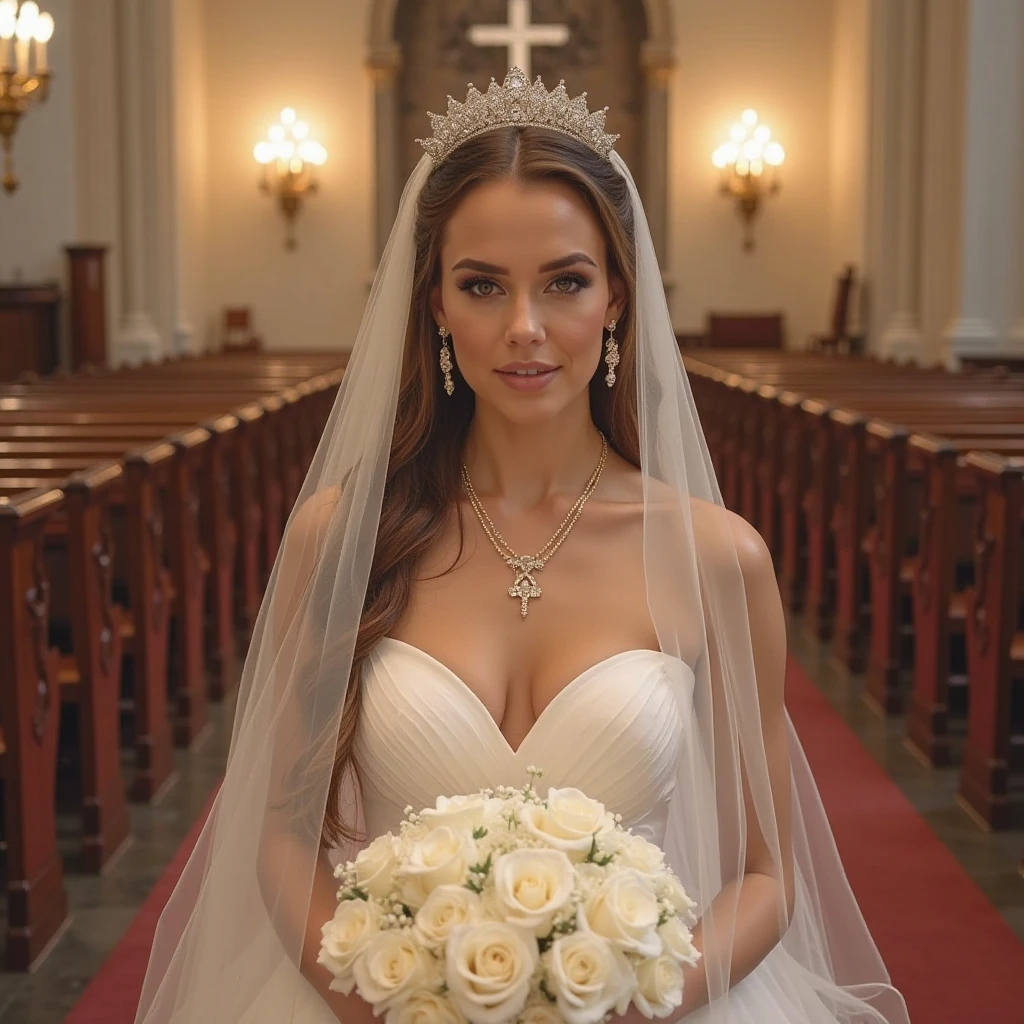 masterpiece,extremely detailed CG unity 8k wallpaper, realistic,
//
1girl, Blonde, Wavy Hair, long hair, sexy body, face details:1.4, upper body:1.4,
//
(wedding, bride:1.2), in church, standing
//
<lora:Selti-01:1>