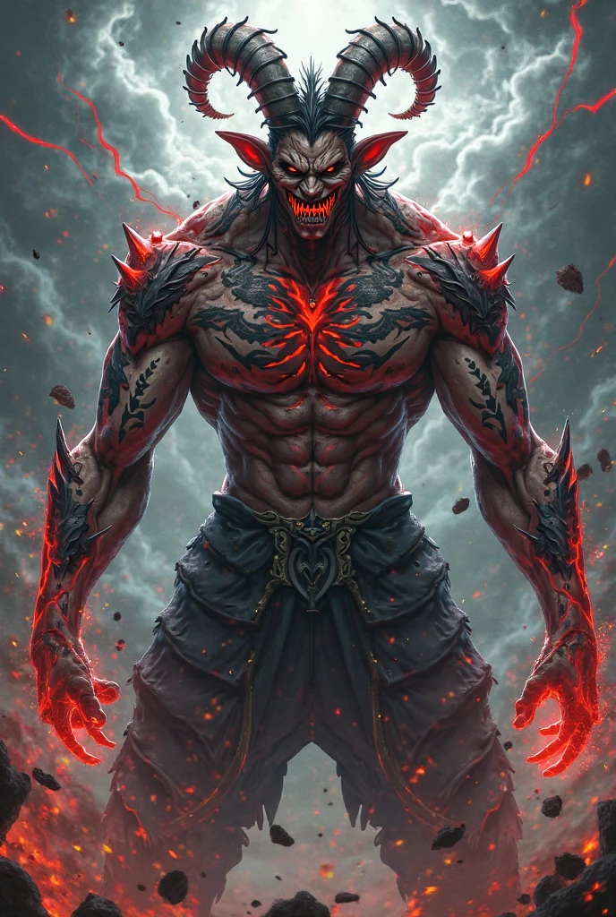 Demonio maldito rojo rompiendo los 7 sellos