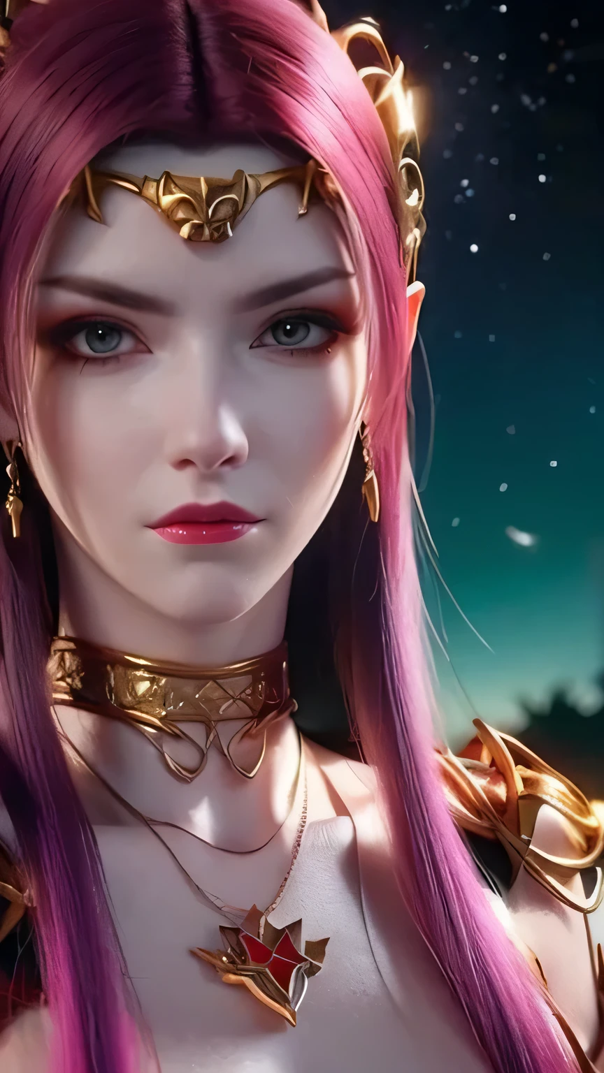 1girl, star mage, pink hair maria chiquinha, cosmic comets,