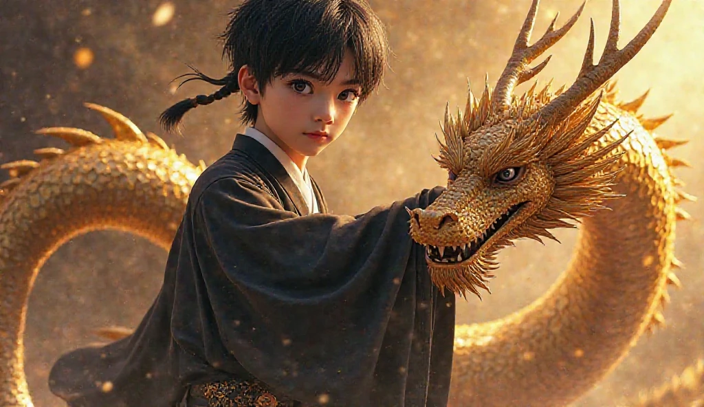 Young Asian Boy with Dragons by Ann Luo Blog, A two-year-old Chinese baby boy,Lovely, face round, little hair, Slept on a red dragon bed, a photorealistic painting by Ju Lian, shutterstock contest winner, Fantasy art, a dragon made of clouds, Chinese fantasy, lie on white clouds fairyland，Camera shot, Film style, Intricate and refined details, high qulity，japanaese boy，8K resolution, Fantasy illustrations, Close up, golden age illustrations