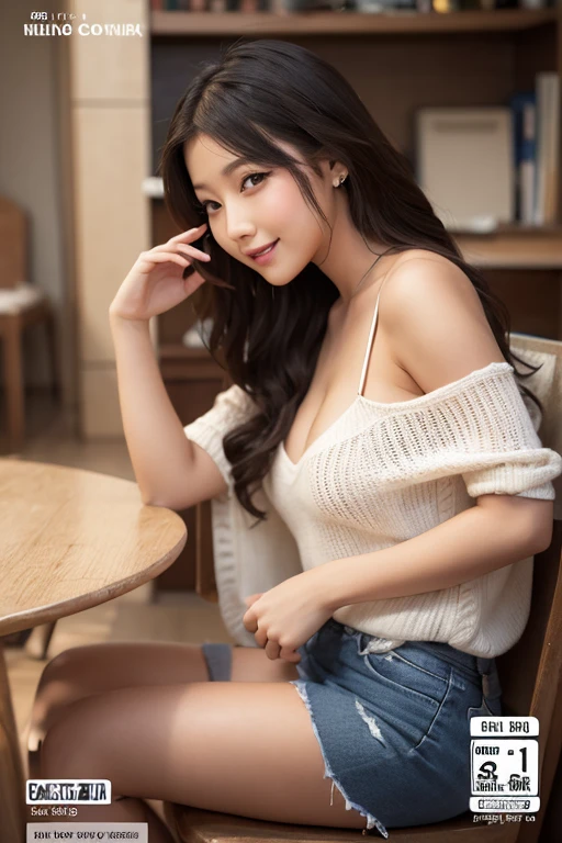 (best quality, professional lighting),(Japanese 20-year-old woman),(holding a beer mug),(smile),(very large breasts),(wearing a hoodie and jeans),(cleavage),(long hair),(slanted eyes),(using a DSLR camera),(at Japanese ramen shop),((spread legs)),