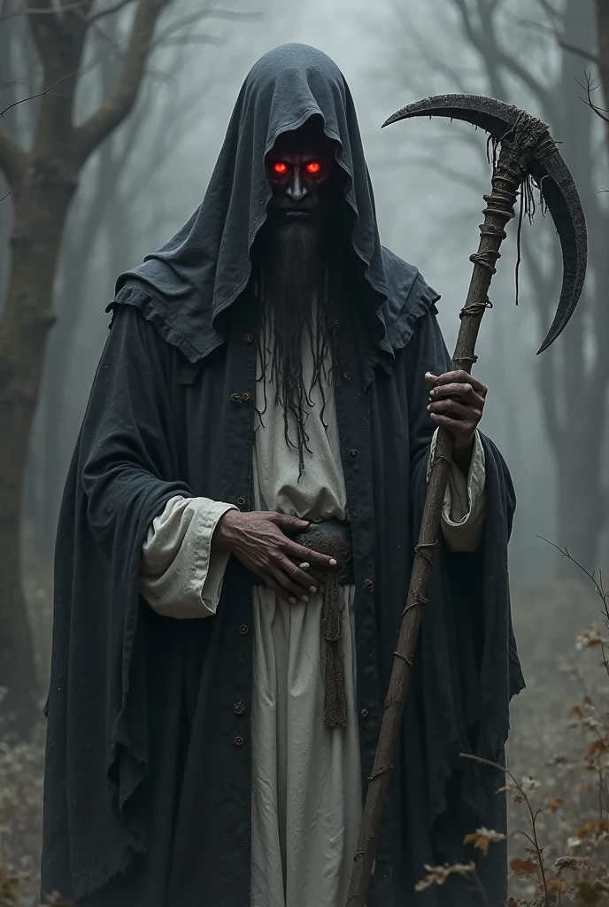 Creepy necromancer, dark, old man,