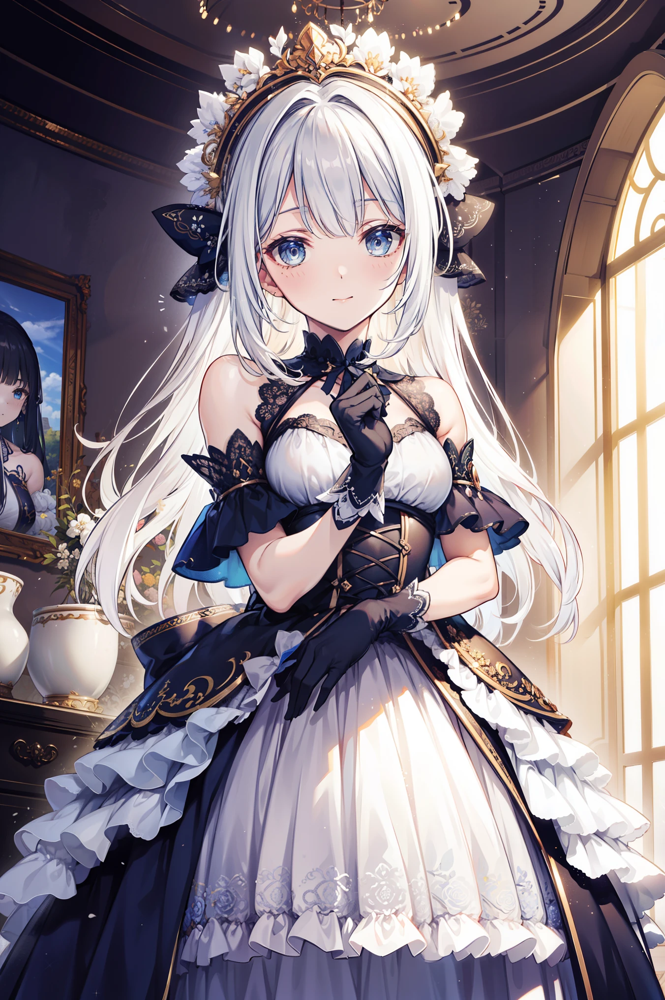 A painting of Marie-Antoinette with a scared face