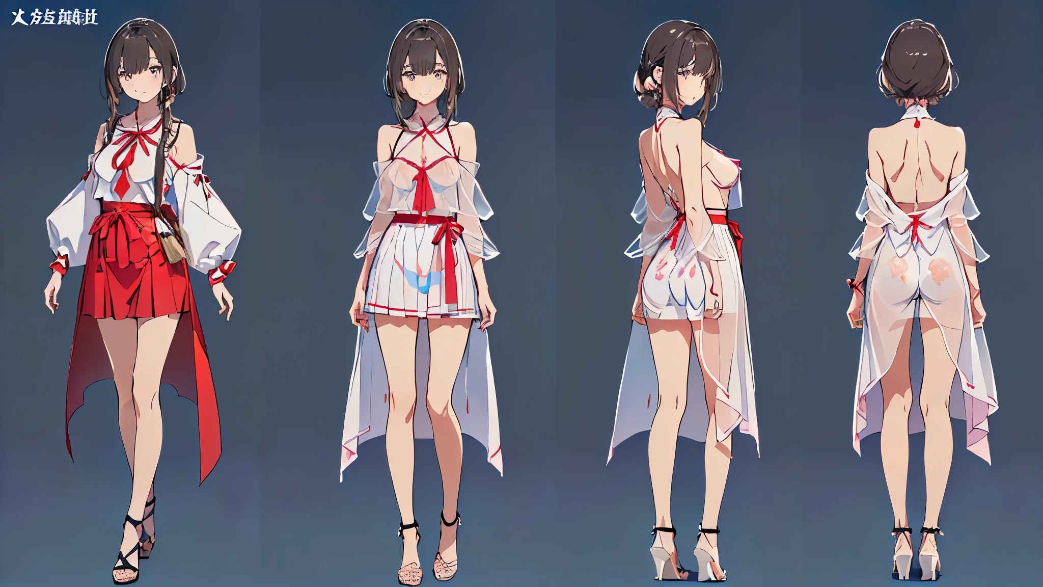 1girl、vtuber-fullbody、highest quality、Masterpiece、Official Art、The best composition、Super detailed、Standing in front of the viewer、short hair、bikini、Small breasts、barefoot、Simple Background、