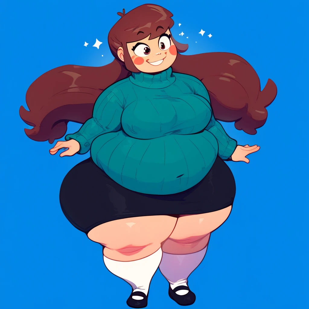 (((Masterpiece))), ((highres)), ((high qualirt)), ((detailed)), beautiful, chubby girl in pink pajamas with ultra pear shape waddling while walking, very thicc thighs and wide hips, very big lower body and booty, ultra wide hips, ultra thicc ass, ultra wide lower body, very fat calves and thighs and curves around belly