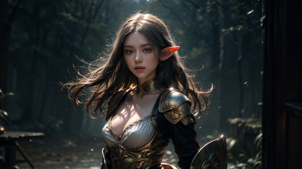 (main part, Realistic Portrait: 1.3), (Stunning image of an elven warrior with the appearance of Ariana Grande: 1.2), (extremamente bem definido, musculoso and female figure: 1.3), (red hair decorated with many braids: 1.3 ), (grosso, Sobrancelhas meticulosamente Moldadas:1.2), (symmetrical, Beautiful, e rosto impecavelmente perfeito:1.1), (vestido com um traje de guerreiro, Embracing your body:1.1), (In the background, an active volcano rises high, attracting attention:1.1), ( the gray sky sets a sombre tone:1.1), (his facial expression conveys the utmost seriousness:1.1), (Full body illustration of the elf's dominating presence:1.1), (a combination of awe-inspiring strength and ethereal charm:1.1), (A work of art that captures intensity of the legendary warrior:1.1), (Meticulous attention to detail enhances the authenticity of the scene:1.1)), cinematic, hyper-detailhado, detailhes insanos, Lindamente colorido, Motor Ireal, DOF, Super-Resolution, Megapixel, Cinematographic Lightning, anti-aliasing, FKAA, TXAA, RTX, SSAO, Post-processing, post-production, Mapeamento de tons, .cgi, VFX, SFX, Insanamente retailhado e intrincado, Hyper maximalista, hyperrealistic, volumetric, photorealista, ultra fotorreal, ultra-detalhado, detailhes intrincados, super retailhado, Colorido , volumetric lightning, HDR, realistic, motor irreal, 16k, sharp focus, octane render, (main part, realistic portrait: 1.3), (extremamente bem definido, musculoso and female silhouette: 1.3), (olhos verdes claros penetrantes emanando uma energy radiante:1.2), (grosso, Sobrancelhas meticulosamente moldadas:1.2), (symmetrical, Beautiful, e rosto impecavelmente perfeito:1.1), (vestido com um traje de guerreiro, Embracing your body:1.1), (master's part, Realistic portrait: 1.3), (full body photo: 1.4)