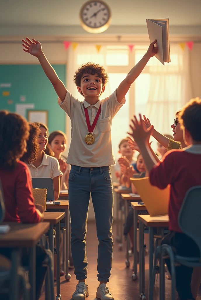 In a class little only one boy aised his hand