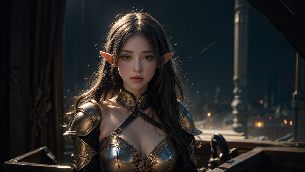 (One Knight Girl)、top-quality、masterpiece、超A high resolution、(Photorealsitic:1.4)、Raw photo、女の子1人、(Wear the Dark Knight's Armor)、glowy skin、(((Dark Fantasy)))、With a beautiful sword and shield、(((Mystical expression))),(Gorgeous Gold Metal Bodysuit)、(Fight goblins、ogre、Fierce battle with orcs),(Fighting strong enemies)、Fight fiercely、(Background of decaying dungeon ruins)、(Ultimate Beauty)、(Detailed knight's helmet)、(Fighting Demonic Beasts)、(Small LED)、((super realistic details))、portlate、(Strong giant demon beast background),globalillumination、Shadow、octan render、8K、ultrasharp、Colossal tits、Raw skin is exposed in cleavage、metals、Details of complex ornaments、Japan details、highly intricate detail、Realistic light、(Mystical expression),CGSoation Trends、Red Eyes、radiant eyes、Facing the camera)、Gundam、Small LED、Toostock、()、(Attack of the Monster Beasts)、Ultimate Beauty、beautiful female knight、