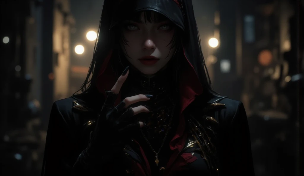 a woman with a candle in her hand and a dark background, artegerm detailed, estilo de Raymond Swanland, villain, artegerm. alto detalhe, arte de estilo fantasia sombria, artegerm style, malignant appearance, inspirado em Raymond Swanland, artegerm comic, garota vampira, artegerm art, androgynous vampire, artegerm portrait