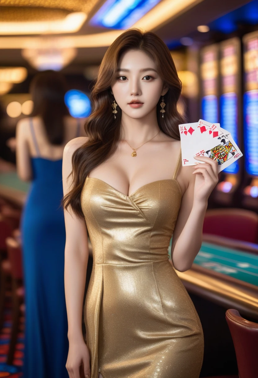 ((best quality)), ((masterpiece)), (detailed), casino girl, dress
