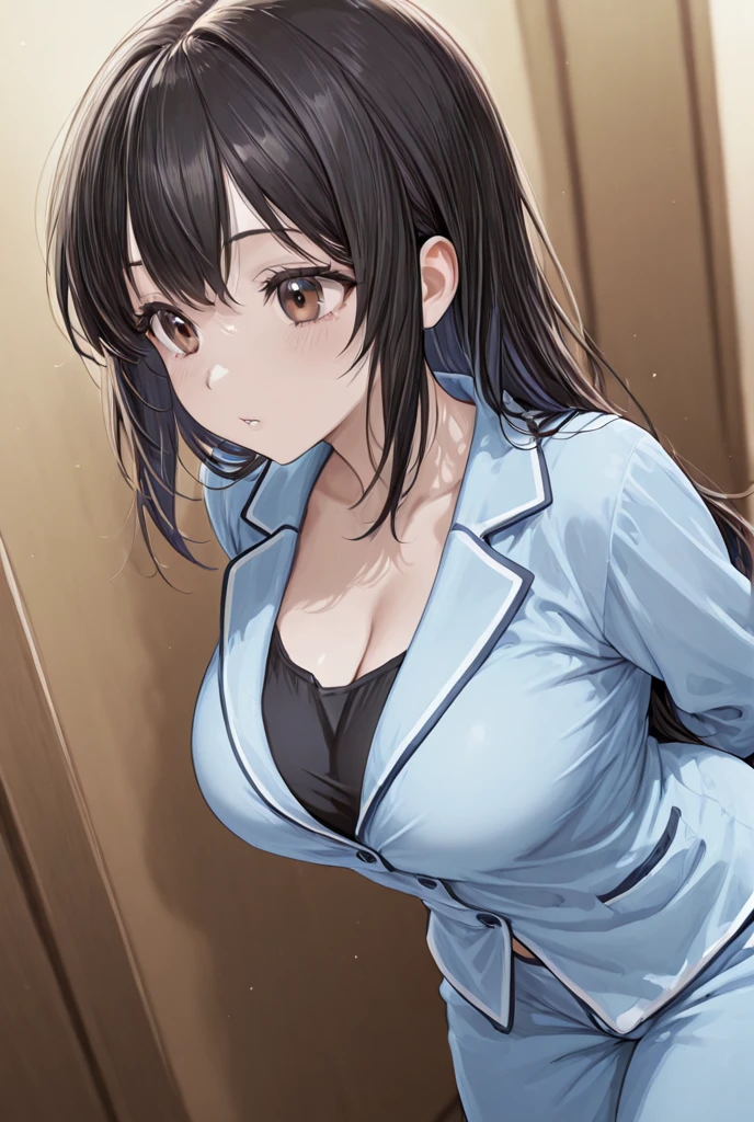 (((((tifa lockhart:1.5))))),((Highest quality、masterpiece、anime style、best quality、high resolution、8k、detailed、ultra-detailed:1.3))、Long legs:1.2, Beautiful woman with perfect figure:1.4、(Smiling:1.2), double eyelid、30-year-old female、((((One Woman,beautiful face,Beautiful face:1.5)))),Big Breasts、High resolution, accurate, Anatomically correct, High-resolution model, high quality, Very detailed, Ultra high definition、Black Hair、Straight Hair、Long Hair、(((formal suit、オフィス、赤いネクタイ、long pants:1.1)))