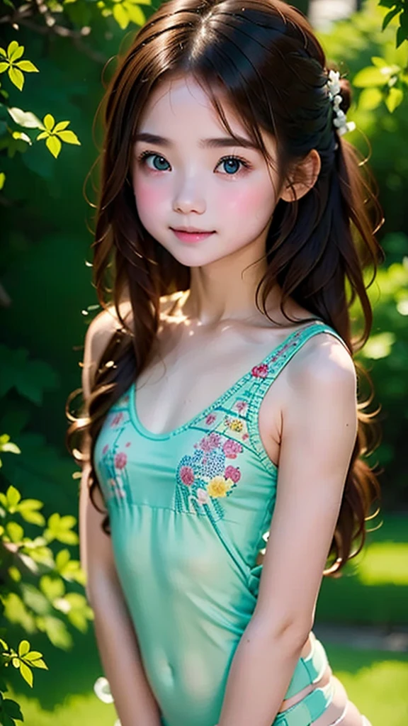 ( 3 girls), smile、Look into the camera、beautiful girlหน้าเด็กวัยใส、(((((()))))) diamond necklace、braided hair, red strapless dress、revealing upper arms、Extra long twin tail feathers、Flower Hair Ornaments、 Masterpiece, Highest quality, 8ก, beautiful girl, young face、 photography, Cute face, thigh,Sitting on a rock in a lotus pond,、รอยsmile、small waist, blue eyes(((The chest is erect...)))(((round chest)))(((big breasts:1.1)))