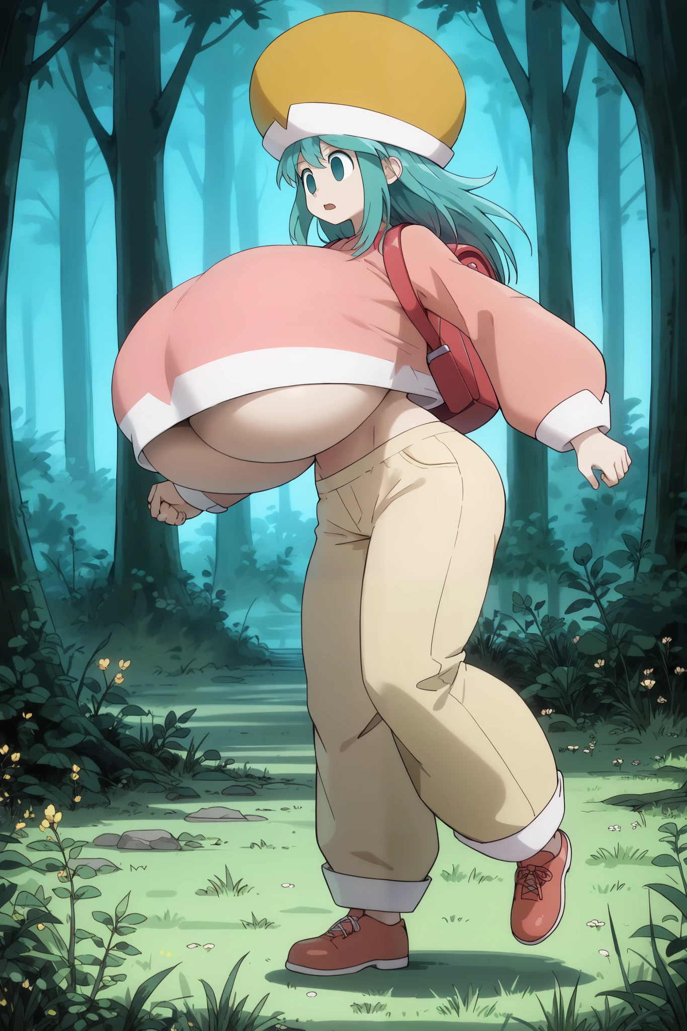 Hatsune Miku、(Very large saggy tits:1.8)、Thighs、Completely naked、nsfw