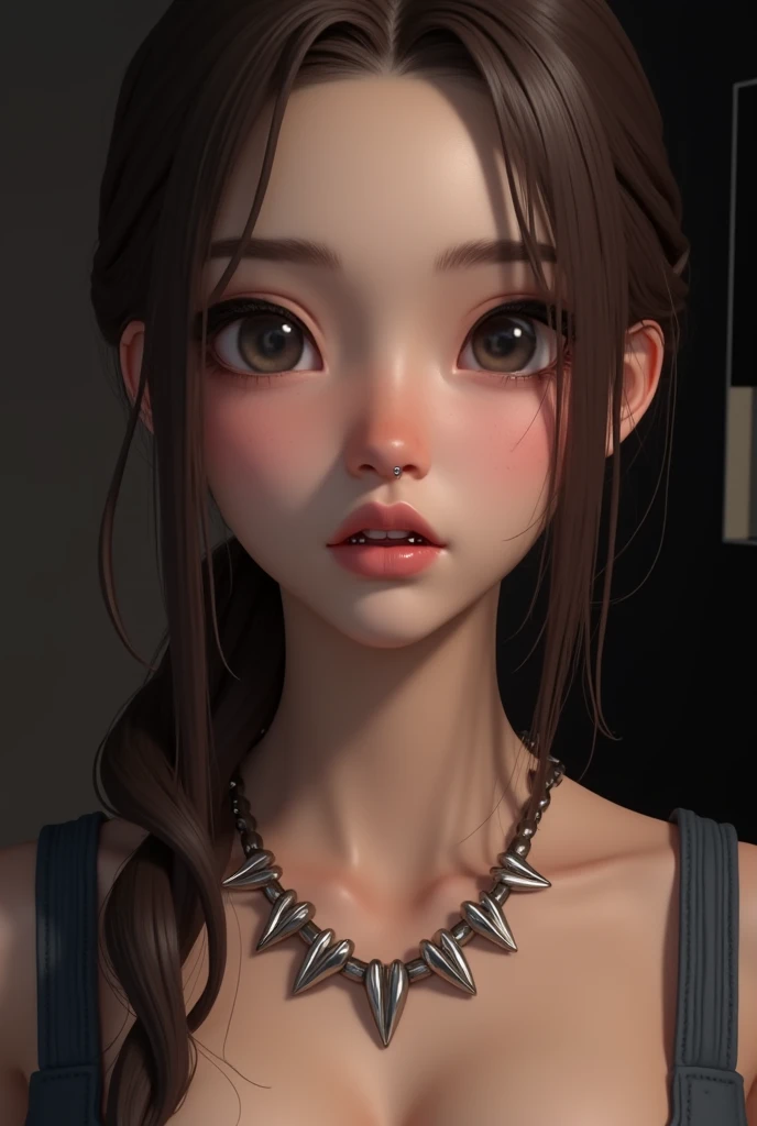 a close up of a woman in a dress and a red shirt, realistic anime 3 d style, character is in her natural pose, in style of disney animation, anime styled 3d, realistic cartoon, anime thai girl, animation character, she has olive brown skin, beautiful alluring anime teen, anime highly detailed, she has a jiggly fat round belly