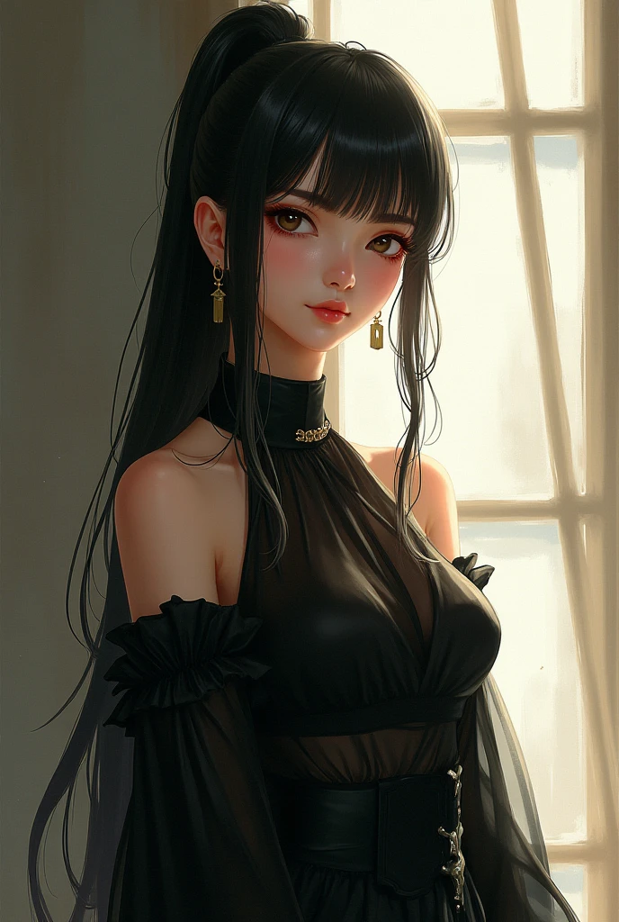 by Wlop, (Masterpiece) (Highest quality:1.4), (Highest Detailed:1.3), absurdres, Odette_ML, large breasts, thick thighs, full body composition, lifelike,smiling, Striking Contrast, Bold Composition, Evocative Intrigue, masterpiece,best quality, beautiful and aesthetic, cinematic composition, dynamic pose, (Rendered in ultra-high definition (UHD) resolution 8K:1.4), RAW,