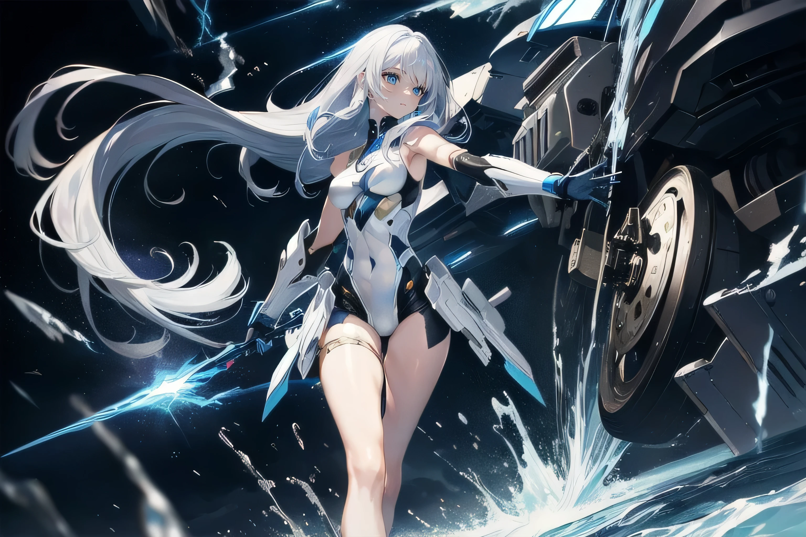 super high quality、8K quality、High resolution、Image quality captured with a single-lens reflex camera、(SFW)、Perfect Anatomy、(White dress theme）Beautiful Mecha Girl、Beautiful blonde 20 year old girl.Orange eyes、(Good shape、Normal chest、Cleavage)、3d, Realistic black machine parts、（Shoulders and legs are exposed:1.2）(Rear mechanical unit、The mechanism is concentrated on the back)、Blake、(Wear a simple white dress:1.4)(Mechanical parts below the elbows and knees:1.3)、Blake、（Perfect Anatomy:1.4）、Blake、(Remember、avert your eyes:1.3)A collapsing world(Between the cliff and the sea:1.3)、Blake、非常にdetailed (Dark Elf), (1 Girl), alone, Perfect Face, detailed, Ahoge, ((Long Hair:1.2)), (Hair above one eye:1.3), [[Messy Hair]], Shiny blonde white hair, Purple eyes, Variegated eyes, Colorful Hair, Shining Eyes, Bright Eyes, Face imprint, (eyelash, eye shadow, pink eye shadow), smile, Design Art：Haruhiko Mikimoto, by Kawashi, By Yoshitaka Amano,break、 ((Perfect Anatomy)), Nice body, Big Breasts、(非常にdetailed指), Best Hand, Perfect Face,(Perfect Fingers), Correct Anatomy,
