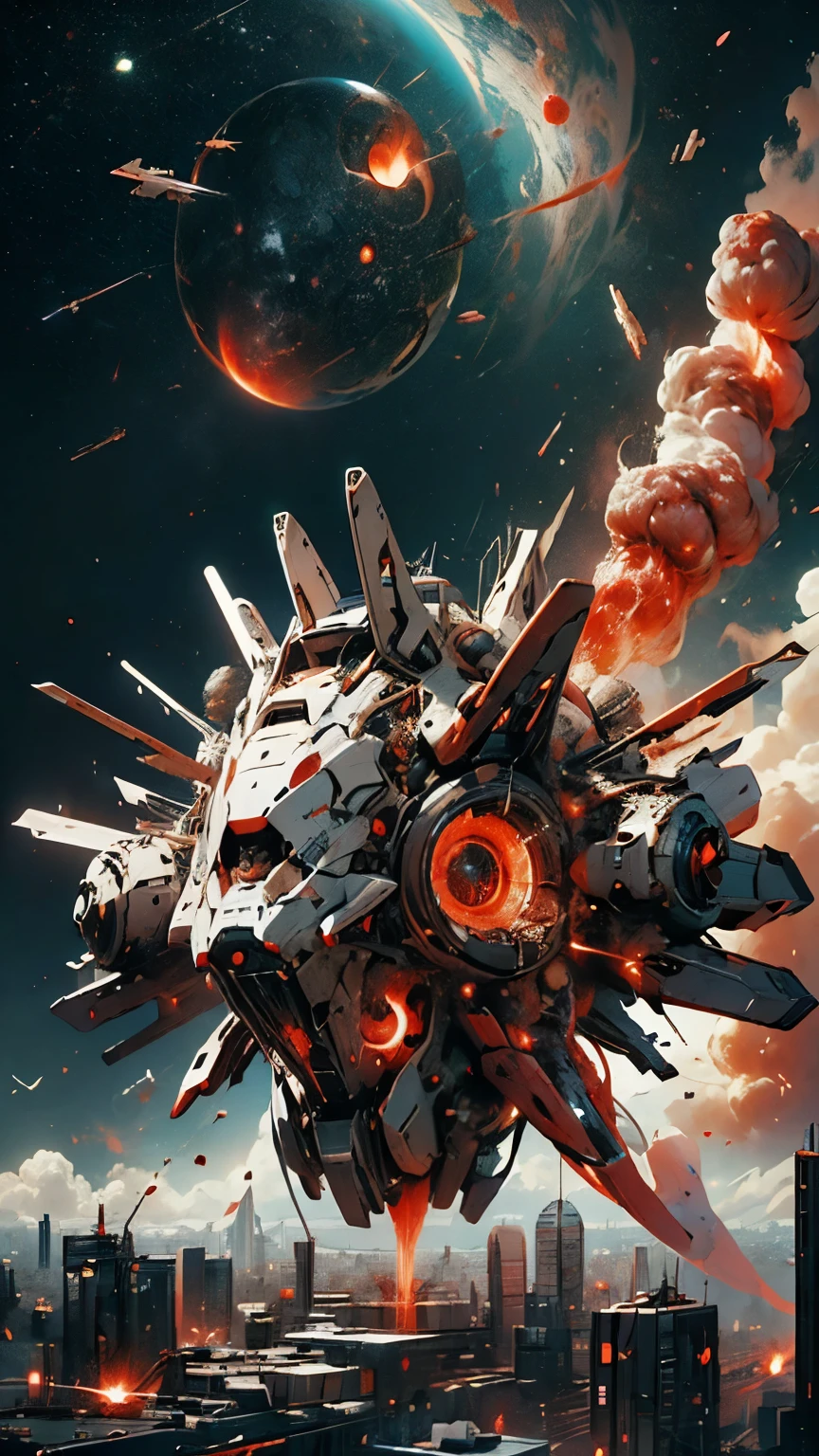 Spaceship Collision,high tech,Space Opera,Huge spaceship,Violent explosion,Flaming, damaged ,Drifting Debris,Unknown Fields,Nebula Background ,high quality DVD,4K,realistic,PROFESSIONAL,fine,Vivid Color, bokeh effects