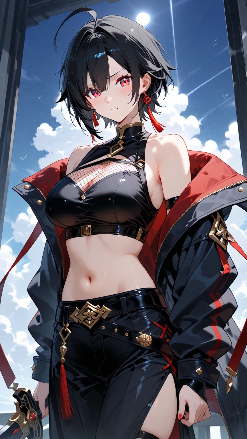 chino asada, Shino Asada, (Iris:1.5), Black Hair, Hair between the eyes, short hair, Side Lock, Glasses, (Small breasts:1.2),smile,blush,Green cold shoulder top,skinny pants,Stiletto heels,morning,morning陽,The sun is rising,Walking,whole bodyがイラストに入るように,
break looking at viewer,whole body,
break outdoors, Building district,
break (masterpiece:1.2), highest quality, High resolution, unity 8k wallpaper, (figure:0.8), (Beautiful fine details:1.6), Highly detailed face, Perfect lighting, Highly detailed CG, (Perfect hands, Perfect Anatomy),